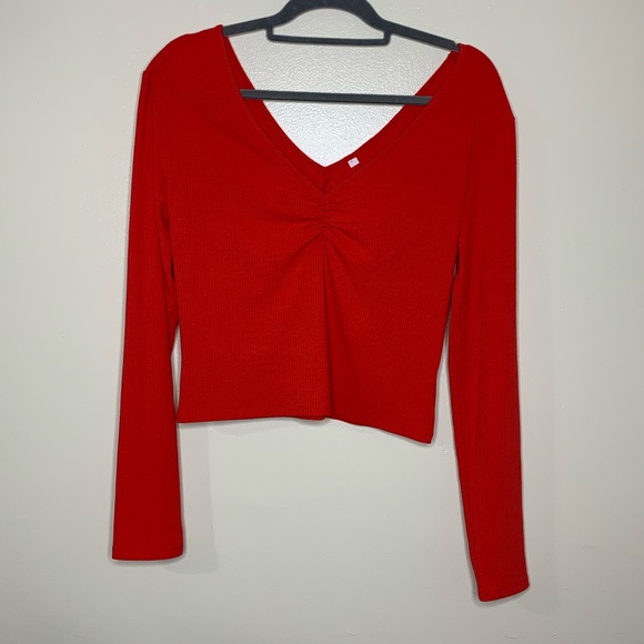 PacSun Tops - 4/$30 PACSUN basics red vneck long sleeve